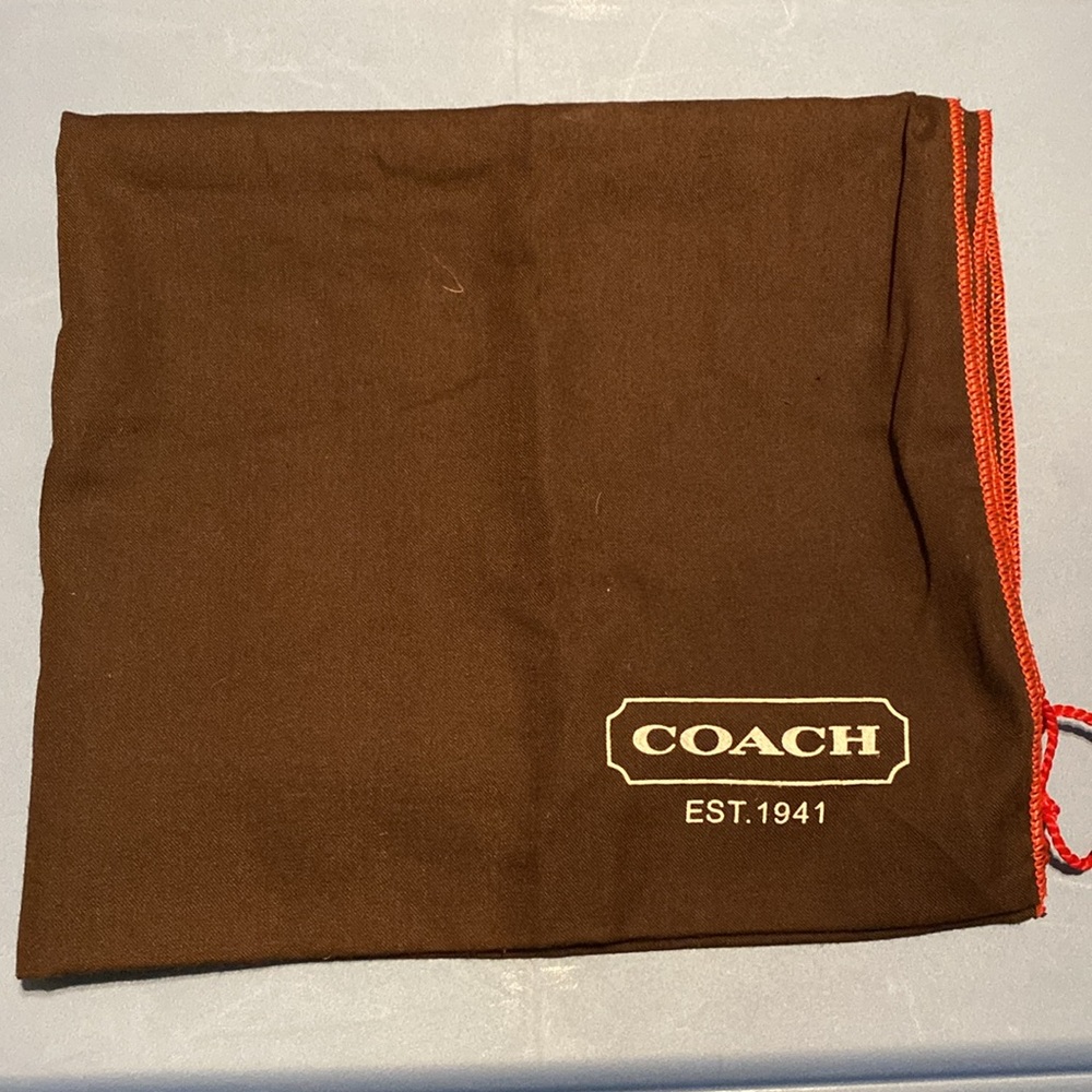 COACH Brown & Red Drawstring Dust Bag New